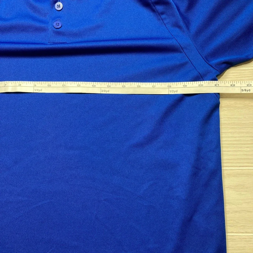 2 Adidas Men's ClimaLite‎ Three Stripe Polo Golf Shirts Blue Size Medium